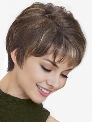 Boycuts Brown Straight 4 inch Lace Wigs