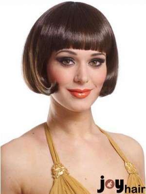 Copper Bob Wig With Capless Straight Style Short Length